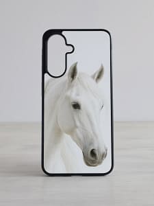 samsung galaxy ümbris "valge hobune" Elegantne monokroomne Samsung Galaxy telefonikaan valge hobuse portreega