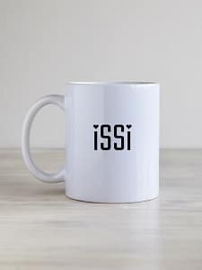 personaliseeritav kruus "issi" Valge 330ml klassikaline kruus tekstiga issi ja südamekestega.