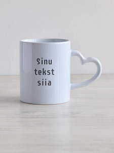 personaliseeritav kruus "emad ei nuta" 330ml valge südamesangaga keraamiline kruus Emad ei nuta, personaliseeritav oma tekstiga.