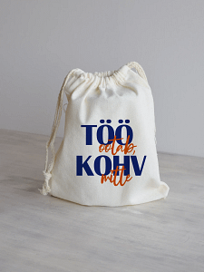 riidest-kinkekott-termoskruusile-too-ootab-kohv-mitte-sinine-oranz.webp Riidest kinkekott Kohv ei oota sinine-oranž.