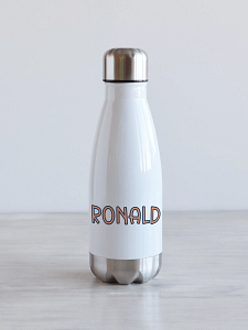 Personaliseeritud nimeline 350 ml valge joogipudel kalade sodiaagimärgile.