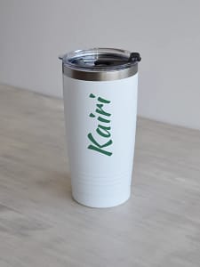 600 ml valge ringneck termoskruus nimeline julge roheline vertikaalne 600 ml valge ringneck termoskruus, nimeline - julge, roheline, vertikaalne paigutus