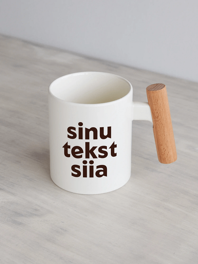 330ml hele puitsangaga kruus kujundusega Gentleman, personaliseeritav.