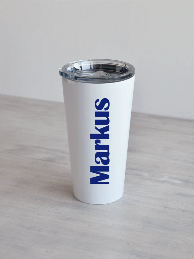 Nimeline personaliseeritud valge 480ml termostass Kohv ei oota.