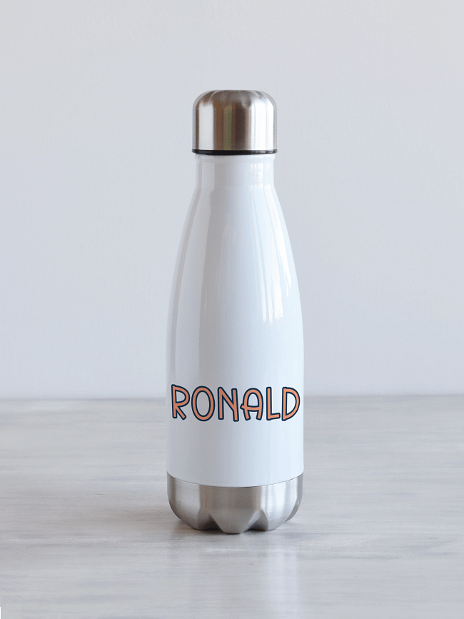 Personaliseeritud nimeline 350 ml valge joogipudel kalade sodiaagimärgile.